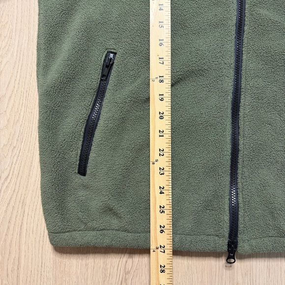 Vintage Eddie Bauer Two Tone Full Zip Fleece Jacket Mens Medium Olive Green 90s - Picture 7 of 8